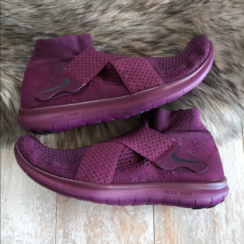 NWT Nike free rn motion Flyknit Bordeaux! - Picture 2 of 7